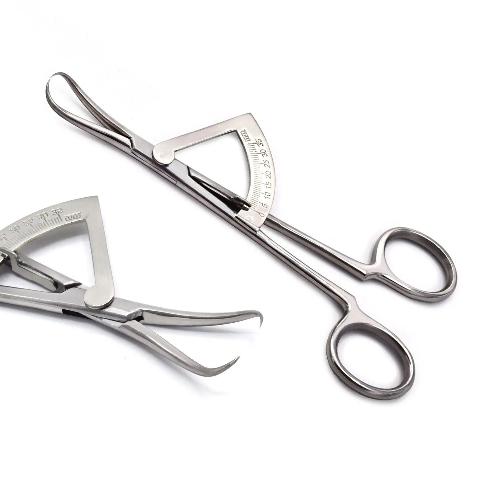 Ring-handle dental ridge caliper with graduated arc — view 1